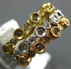 ESTATE WIDE .35CT DIAMOND 14KT TRI COLOR GOLD FILIGREE MILGRAIN STACKABLE RING