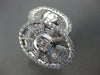 LARGE 3.61CT DIAMOND 18KT WHITE GOLD ROUND & BAGUETTE DOUBLE OVAL COCKTAIL RING