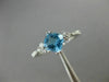 ESTATE .90CT DIAMOND & AAA CUSHION CUT BLUE TOPAZ 14KT WHITE GOLD FUN LOVE  RING