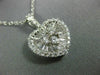 ESTATE LARGE 1.38CT DIAMOND 18KT WHITE GOLD ROUND & BAGUETTE HEART PENDANT 26599