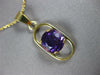 ESTATE 2.40CT AAA AMETHYST 14K YELLOW GOLD 3D ROUND OVAL FLOATING PENDANT #27159