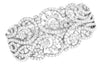 LARGE 13CT DIAMOND 18KT WHITE GOLD 3D MULTI FLOWER OPEN FILIGREE BANGLE BRACELET