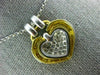 ESTATE LARGE .55CT DIAMOND PLATINUM & 18KT YELLOW GOLD DOUBLE HEART PENDANT #310