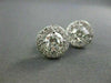 ESTATE 2.14CT DIAMOND 14KT WHITE GOLD 3D HALO FILIGREE CLUSTER EARRINGS #22148