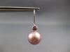 .07CT AAA RUBY & PINK SOUTH SEA PEARL 14KT WHITE GOLD LEVERBACK HANGING EARRINGS