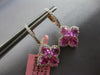 ESTATE LARGE 4.16CT DIAMOND & AAA PINK SAPPHIRE 14KT ROSE GOLD 3D OVAL & ROUND EARRINGS