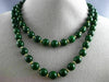 ESTATE LONG AAA GREEN SERPENTINE 14KT YELLOW GOLD 3D BEADED FUN NECKLACE #26463