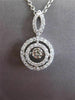 ESTATE .50CT DIAMOND 14KT WHITE GOLD SOLITARE HALO FILIGREE FLOATING PENDANT