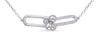 ESTATE .11CT DIAMOND 14KT WHITE GOLD 3D CLASSIC OVAL LOVE KNOT FUN NECKLACE