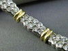 ESTATE 3.36CT DIAMOND 14K WHITE & YELLOW GOLD TWO ROW SEMI BEZEL TENNIS BRACELET
