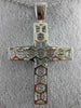EXTRA LARGE 2.16CT DIAMOND 18KT WHITE GOLD CLASSIC MULTI ROW PAVE CROSS PENDANT