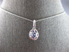 1.28CT DIAMOND & AAA CEYLON SAPPHIRE 14KT WHITE GOLD OVAL HALO FLOATING PENDANT