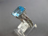 4.03CT DIAMOND & AAA BLUE TOPAZ 14KT WHITE GOLD CUSHION & ROUND ENGAGEMENT RING