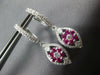 ESTATE 1.52CT DIAMOND & AAA RUBY 18KT WHITE GOLD MARQUISE SHAPE HANGING EARRINGS