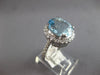 LARGE 3.91CT DIAMOND & AAA AQUAMARINE 14KT WHITE GOLD 3D HALO ENGAGEMENT RING