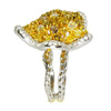 EXTRA LARGE 5.13CT MULTI COLOR DIAMOND 18K 2 TONE GOLD MULTI SHAPE CLUSTER RING