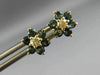 .59CT DIAMOND & AAA SAPPHIRE 14KT YELLOW GOLD 3D FLOWER STUD EARRINGS #MILANO023