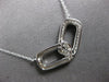 ESTATE .26CT DIAMOND 14KT WHITE GOLD RECTANGULAR LOVE KNOT V SHAPE FUN NECKLACE