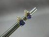 ESTATE 1.15CT DIAMOND & AAA ROUND TANZANITE 14KT YELLOW GOLD EARING 9mm #20316