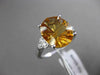 ESTATE 5.24CTW DIAMOND & AAA EXTRA FACET CITRINE 14KT WHITE GOLD ENGAGEMENT RING