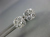 1.09CT DIAMOND 18KT WHITE GOLD 3D ROUND CLUSTER INVISIBLE SQUARE STUD EARRINGS