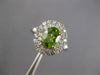 LARGE 2.16CT DIAMOND & AAA PERIDOT 14KT WHITE GOLD OVAL & ROUND DOUBLE HALO RING
