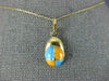 ESTATE ORANGE & BLUE ENAMEL 14K YELLOW GOLD BASEBALL CAP CHARM PENDANT 25226
