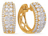 WIDE 1.05CT DIAMOND 14KT YELLOW GOLD 3D MULTI ROW HUGGIE HOOP HANGING EARRINGS
