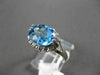 ANTIQUE 3.0CT DIAMOND & AAA BLUE TOPAZ 14KT WHITE GOLD FILIGREE EXTRA FACET RING