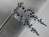 EXTRA LARGE 3.54CT DIAMOND & AAA SAPPHIRE 18KT WHITE GOLD 3D CHANDELIER EARRINGS