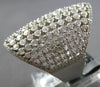 EXTRA LARGE 2.83CT DIAMOND 18KT WHITE GOLD 3D MULTI ROW GRADUATING COCKTAIL RING