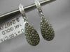 ESTATE 1.0CT WHITE & YELLOW DIAMOND 14KT WHITE GOLD PEAR SHAPE HANGING EARRINGS