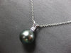ESTATE .05CT DIAMOND & AAA TAHITIAN PEARL 14KT WHITE GOLD 3D FLOATING PENDANT