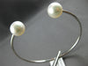 ESTATE LARGE AAA SOUTH SEA PEARL 14K WHITE GOLD CLASSIC FLEXIBLE BANGLE BRACELET