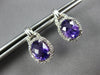2.26CT DIAMOND & AAA AMETHYST 14KT WHITE GOLD 3D OVAL & ROUND HANGING EARRINGS