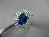 ANTIQUE LARGE 3.57CT DIAMOND & AAA SAPPHIRE 18KT WHITE GOLD OVAL CLUSTER RING