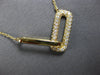 ESTATE LARGE .49CT DIAMOND 14K YELLOW GOLD 3D RECTANGULAR LOVE KNOT FUN NECKLACE