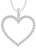 ESTATE 0.75CT DIAMOND 14KT WHITE GOLD 3D CLASSIC OPEN HEART LOVE PENDANT