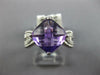 ESTATE 2.61CT DIAMOND & AAA AMETHYST 14KT WHITE GOLD 3D CUSHION & ROUND FUN RING