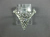 ESTATE WIDE .68CT DIAMOND 18KT WHITE GOLD 3D CLASSIC CLUSTER V SHAPE FUN RING