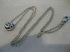 ANTIQUE ROUND DIAMOND SOLITAIRE 14KT WHITE GOLD PENDANT + CHAIN
