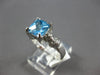 1.99CT DIAMOND & AAA BLUE TOPAZ 14KT WHITE GOLD CUSHION & ROUND FRIENDSHIP RING