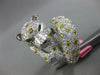 8.58CT WHITE & CANARY DIAMOND & EMERALD 18K WHITE GOLD HAPPY JAGUAR PANTHER RING