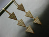 WIDE .98CT DIAMOND 14K ROSE GOLD TRIANGULAR PAST PRESENT FUTURE HANGING EARRINGS