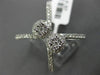 ESTATE LARGE .57CT DIAMOND 18K WHITE GOLD 3D CRISS CROSS DOUBLE FLOWER LOVE RING