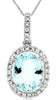 2.28CT DIAMOND & AAA AQUAMARINE 14KT WHITE GOLD 3D OVAL & ROUND FLOATING PENDANT