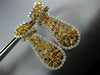 LARGE 10.30CT WHITE & FANCY YELLOW DIAMOND 18KT GOLD TEAR DROP HANGING EARRINGS