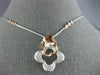 LARGE .78CT DIAMOND 14KT WHITE & ROSE GOLD 3D 4 LEAF CLOVER BY THE YARD NECKLACE