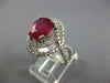 LARGE 4.08CT DIAMOND & AAA RUBY 14KT WHITE GOLD OVAL DOUBLE HALO INFINITY RING