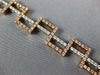 WIDE & LONG 3.87CT WHITE & PINK DIAMOND 18KT WHITE & ROSE GOLD TENNIS BRACELET